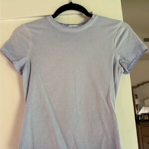 Good American Fitted Blue Short Sleeve Tee